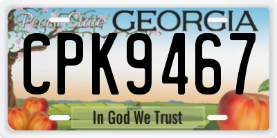 GA license plate CPK9467