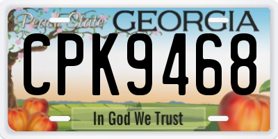 GA license plate CPK9468