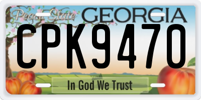 GA license plate CPK9470