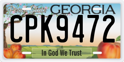 GA license plate CPK9472