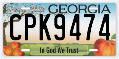 GA license plate CPK9474
