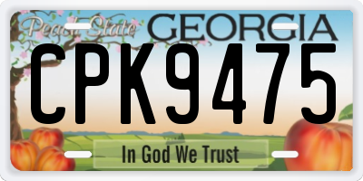 GA license plate CPK9475