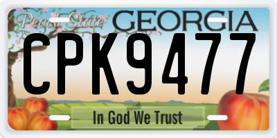 GA license plate CPK9477
