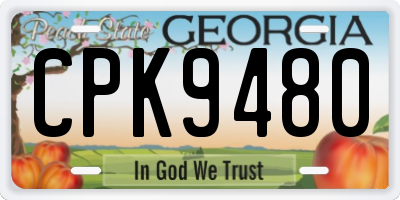GA license plate CPK9480
