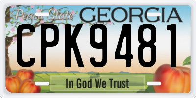 GA license plate CPK9481