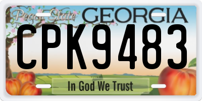 GA license plate CPK9483