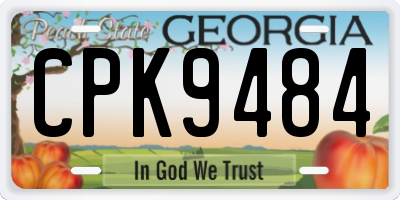 GA license plate CPK9484
