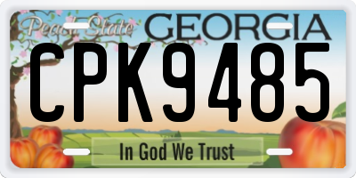GA license plate CPK9485