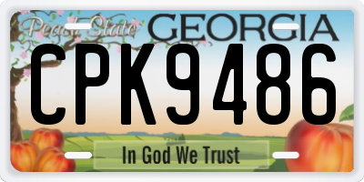 GA license plate CPK9486
