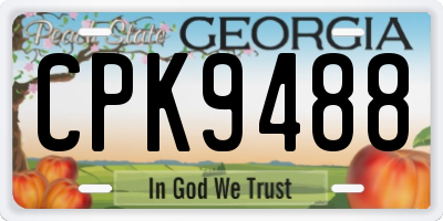 GA license plate CPK9488
