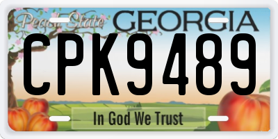 GA license plate CPK9489