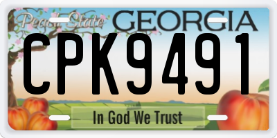 GA license plate CPK9491