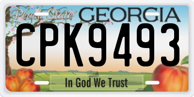 GA license plate CPK9493