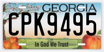 GA license plate CPK9495