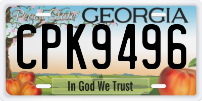 GA license plate CPK9496