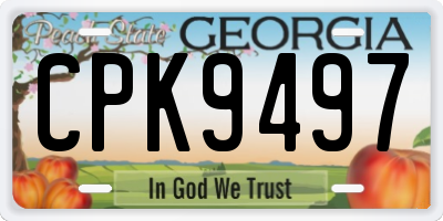 GA license plate CPK9497