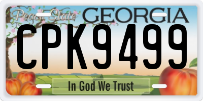 GA license plate CPK9499