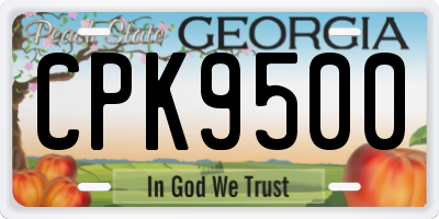 GA license plate CPK9500