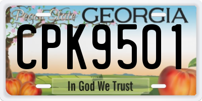 GA license plate CPK9501