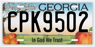 GA license plate CPK9502