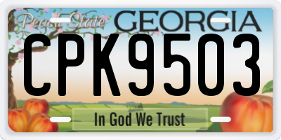GA license plate CPK9503
