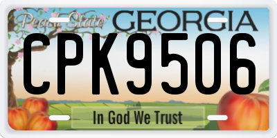 GA license plate CPK9506