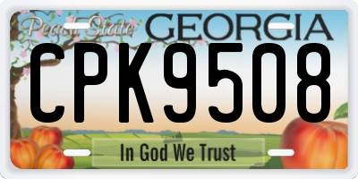 GA license plate CPK9508