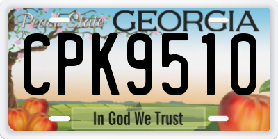 GA license plate CPK9510