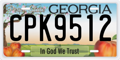 GA license plate CPK9512