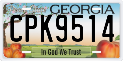 GA license plate CPK9514