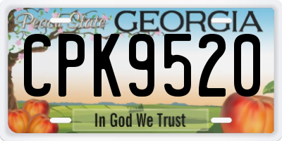 GA license plate CPK9520