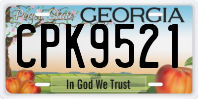 GA license plate CPK9521