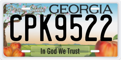GA license plate CPK9522