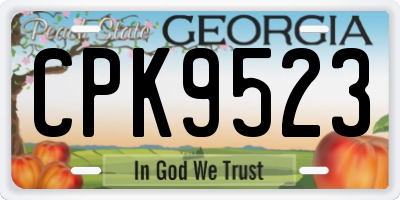 GA license plate CPK9523