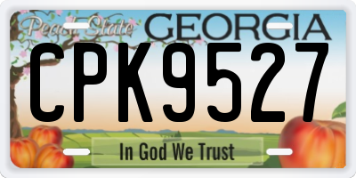 GA license plate CPK9527