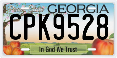 GA license plate CPK9528