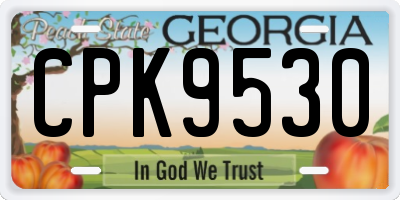 GA license plate CPK9530