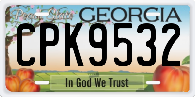 GA license plate CPK9532