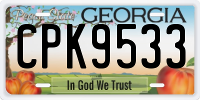 GA license plate CPK9533