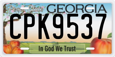 GA license plate CPK9537
