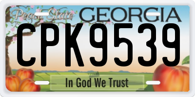 GA license plate CPK9539