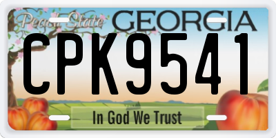GA license plate CPK9541