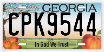 GA license plate CPK9544