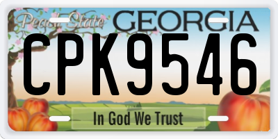 GA license plate CPK9546