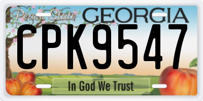 GA license plate CPK9547