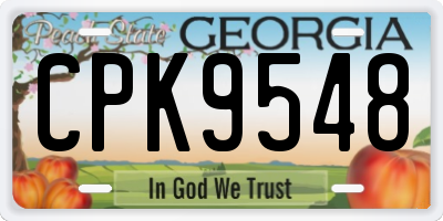 GA license plate CPK9548