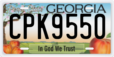 GA license plate CPK9550