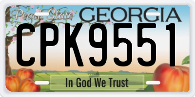 GA license plate CPK9551
