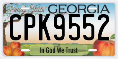 GA license plate CPK9552