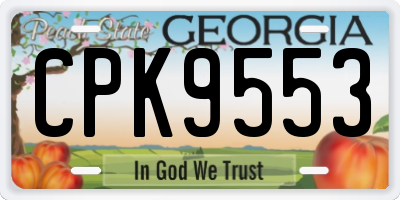 GA license plate CPK9553